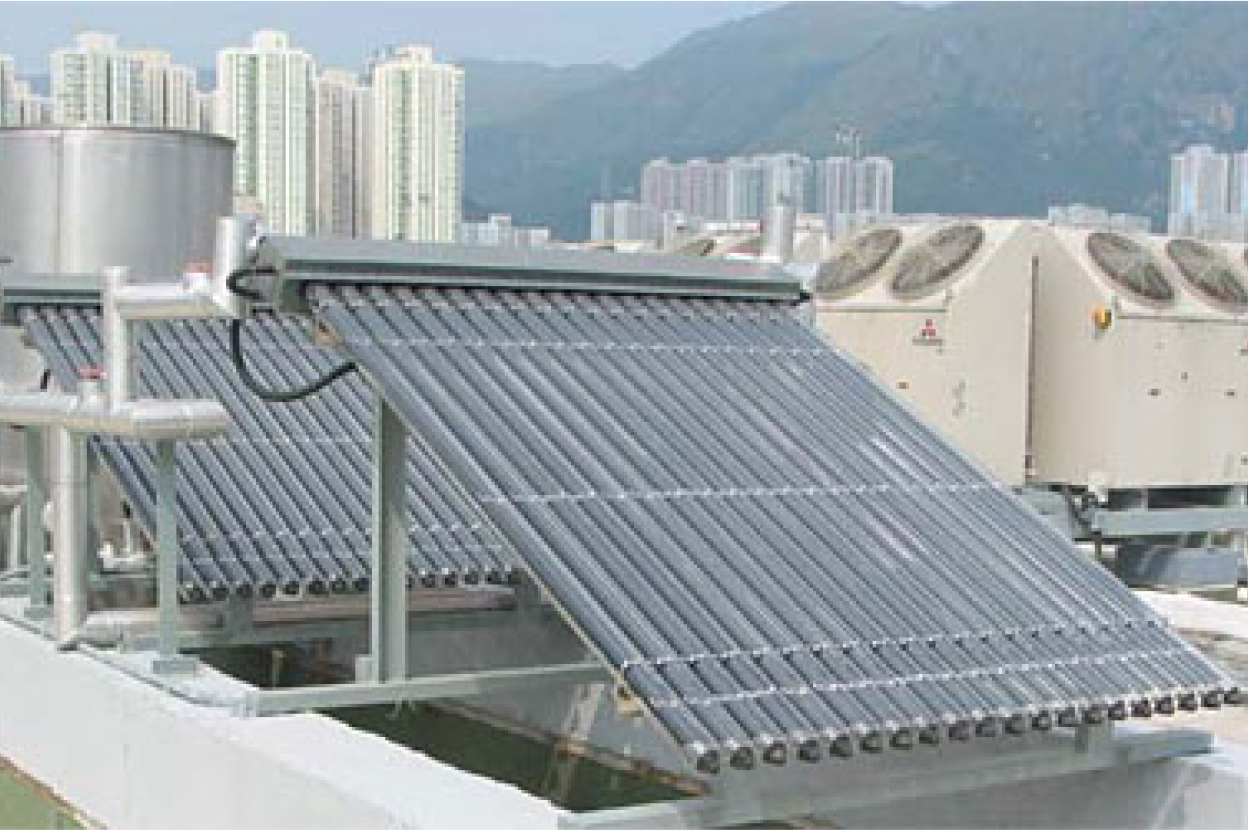 A small solar water heating installation